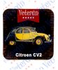 Veterán autós poháralátét - Citroen CV2 sárga