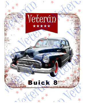 Veterán autós poháralátét - Buick 8