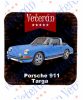 Veterán autós poháralátét - Porche 911 Targa kék