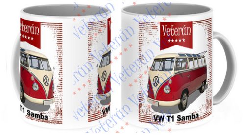 Veterán autós bögre - VW T1 Samba