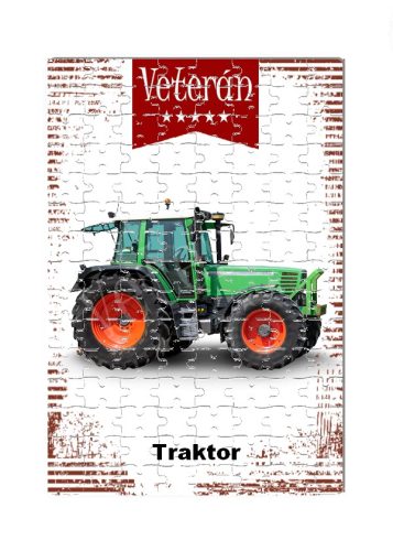 Veterán autós kirakó - Zöld traktor