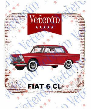 Veterán autós poháralátét - Fiat 6 CL