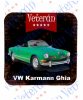 Veterán autós poháralátét - Volskwagen Karmann Ghia zöld