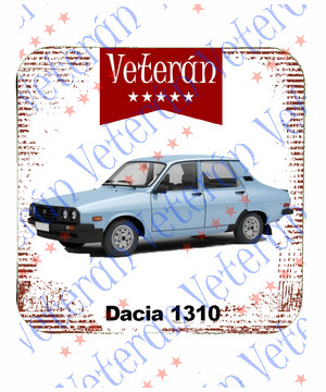 Veterán autós poháralátét - Dacia 1310 kék