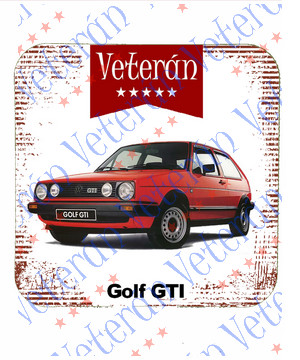 Veterán autós poháralátét - Golf GTI