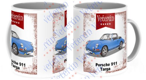 Veterán autós bögre - Porche 911 kék