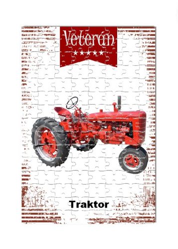 Veterán autós kirakó - Piros traktor