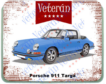 Veterán autós egérpad - Porsche 911 Targa kék