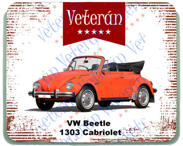 Veterán autós egérpad - Volkswagen Beetle 1303 Cabriolet