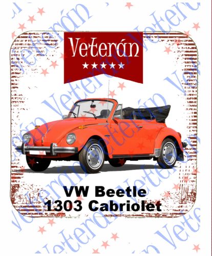 Veterán autós poháralátét - Volskwagen Beetle 1303 Cabriolet